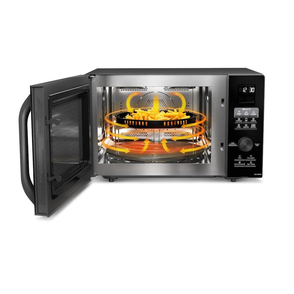 Micro-ondas Panasonic 30 Litros Airfrayer 4x1 NN-CD89NBRUK Preto 900W, , large image number 5
