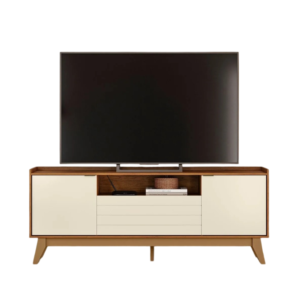 Rack Para Tv At&eacute; 65 Polegadas Canela/Off White M&ouml;bler Franca