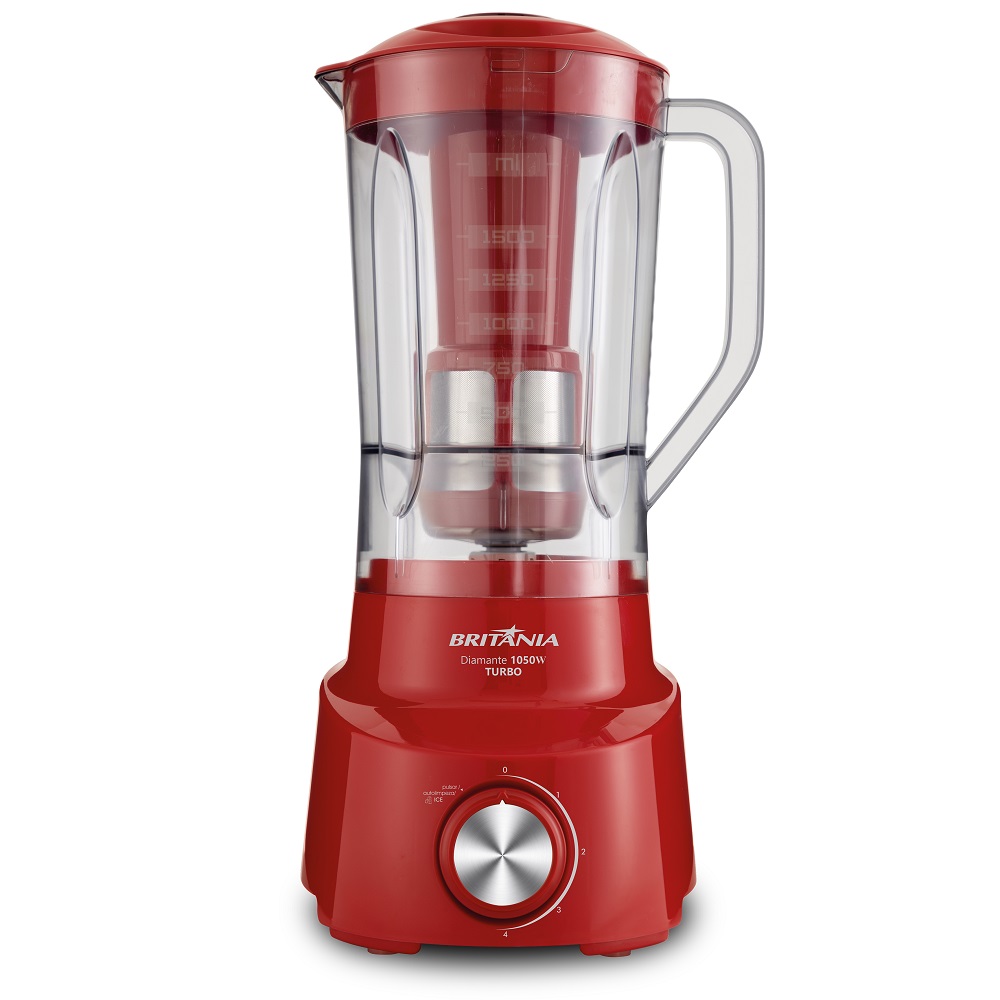 Liquidificador Britânia Diamante 800 Turbo com 4 Velocidades 1050W Vermelho 220V