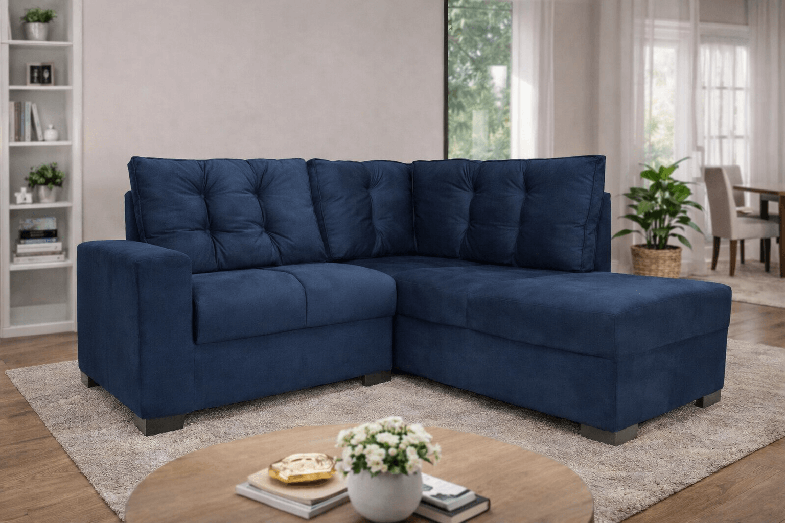 Sof&aacute; 5 Lugares de Canto Azul Marinho JW Canad&aacute;, , large image number 1