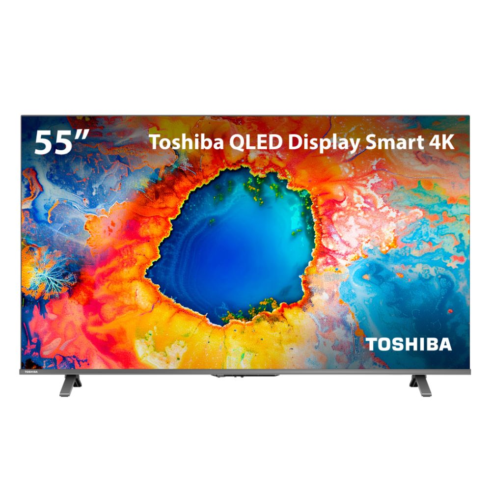 Smart TV QLED 55'' 4K Toshiba Wi-Fi Bluetooth HDMI USB Google 55C450NS