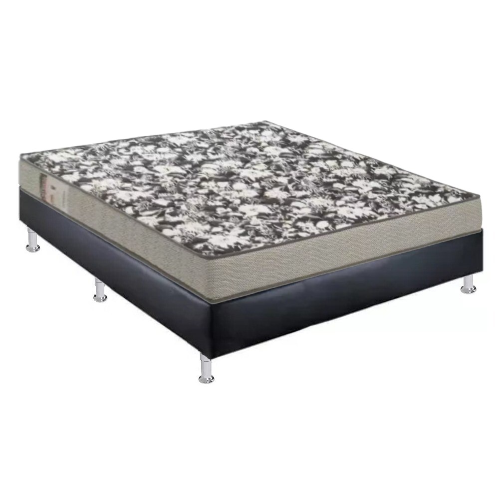 Cama Box Casal com Base Preta e Colchão Espuma D-26 Physical Ultra Resistente 138x188x62cm Ortobom