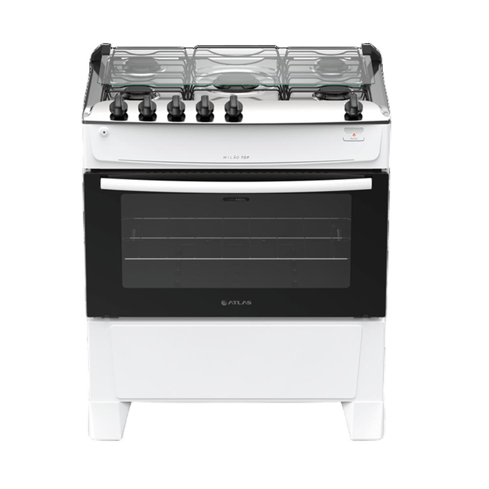 Fog&atilde;o 5 bocas Atlas Autom&aacute;tico Mesa de Inox Branco New Mil&atilde;o Top, , large image number 1