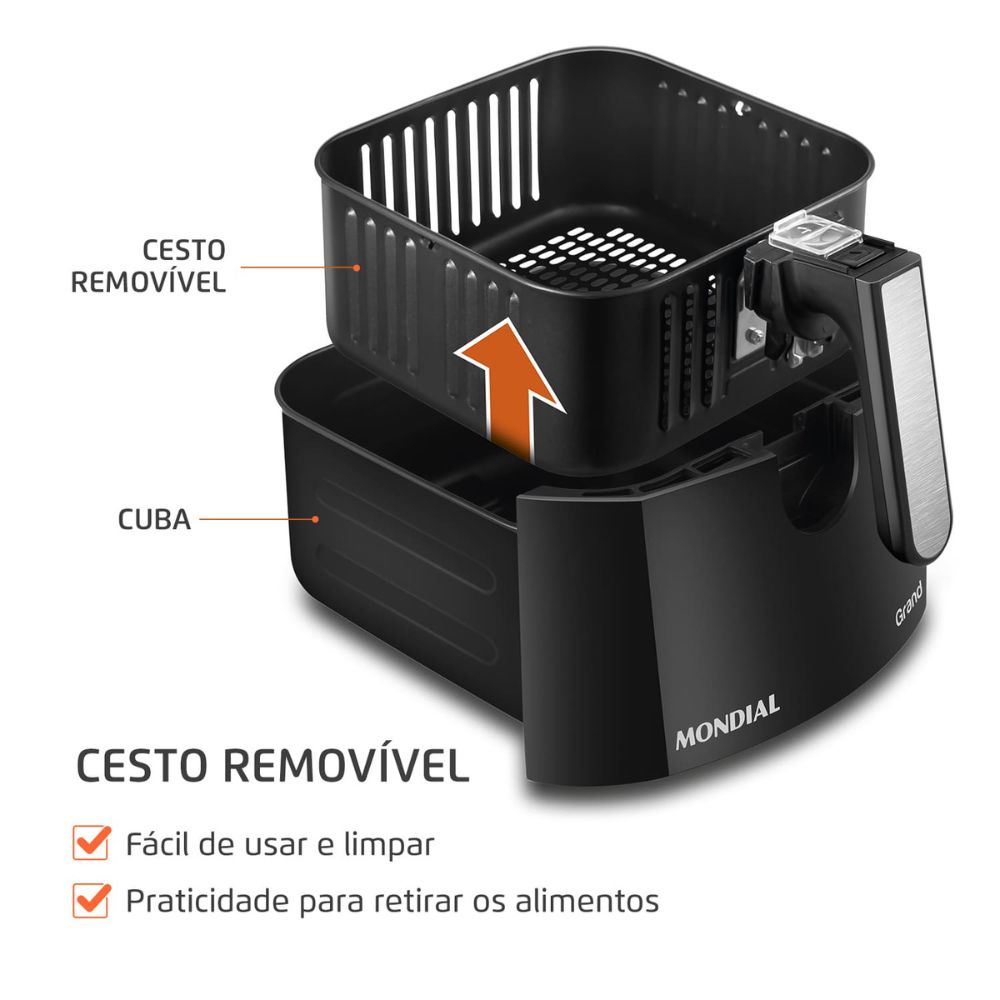 Fritadeira Elétrica Air Fryer Mondial Sem Óleo 5 Litros 220V AFN50 , , large image number 3