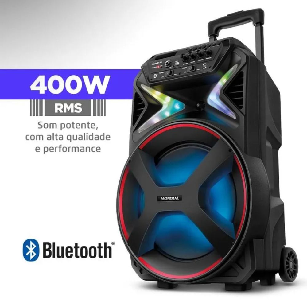 Caixa de Som Amplificada Mondial Bluetooth USB Rádio FM 400W Bivolt CM400, , large image number 1