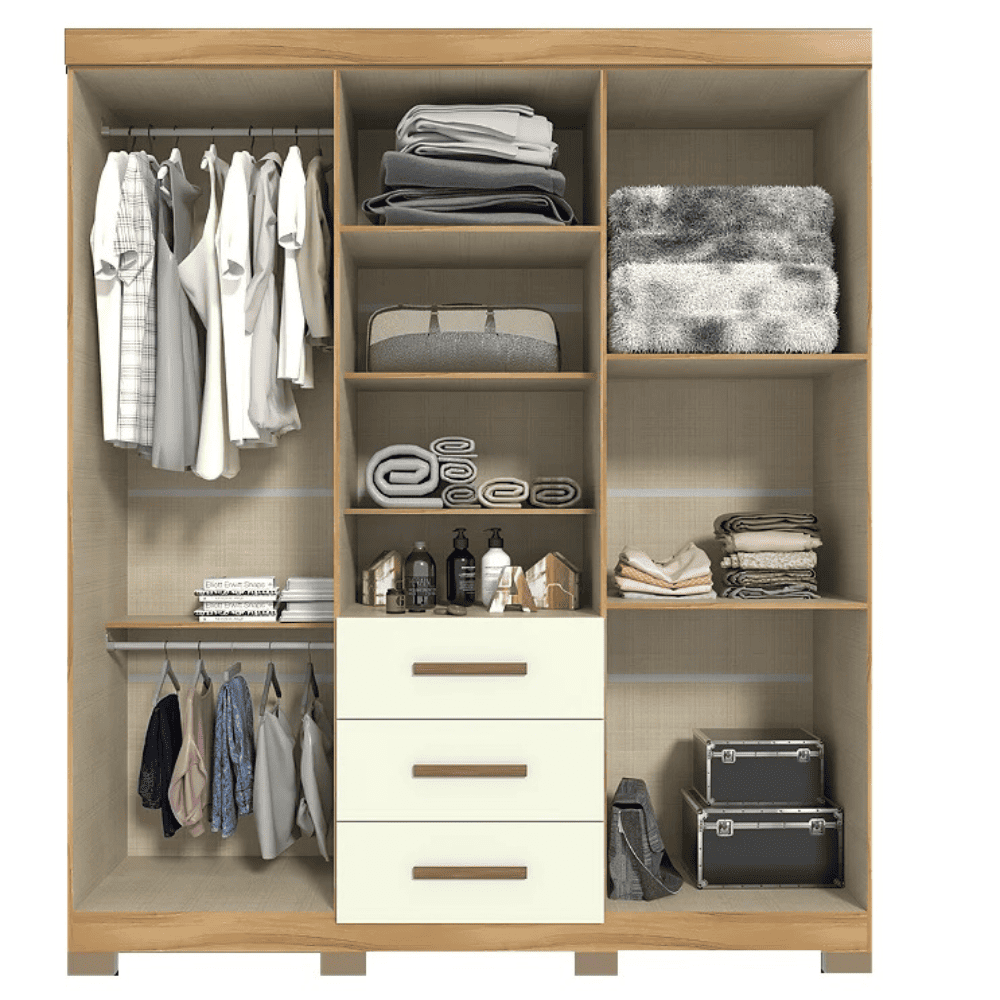 Guarda-Roupa Casal 7 Portas 3 Gavetas Freij&oacute;/Grafite Avelan Catania Luxo, , large image number 2