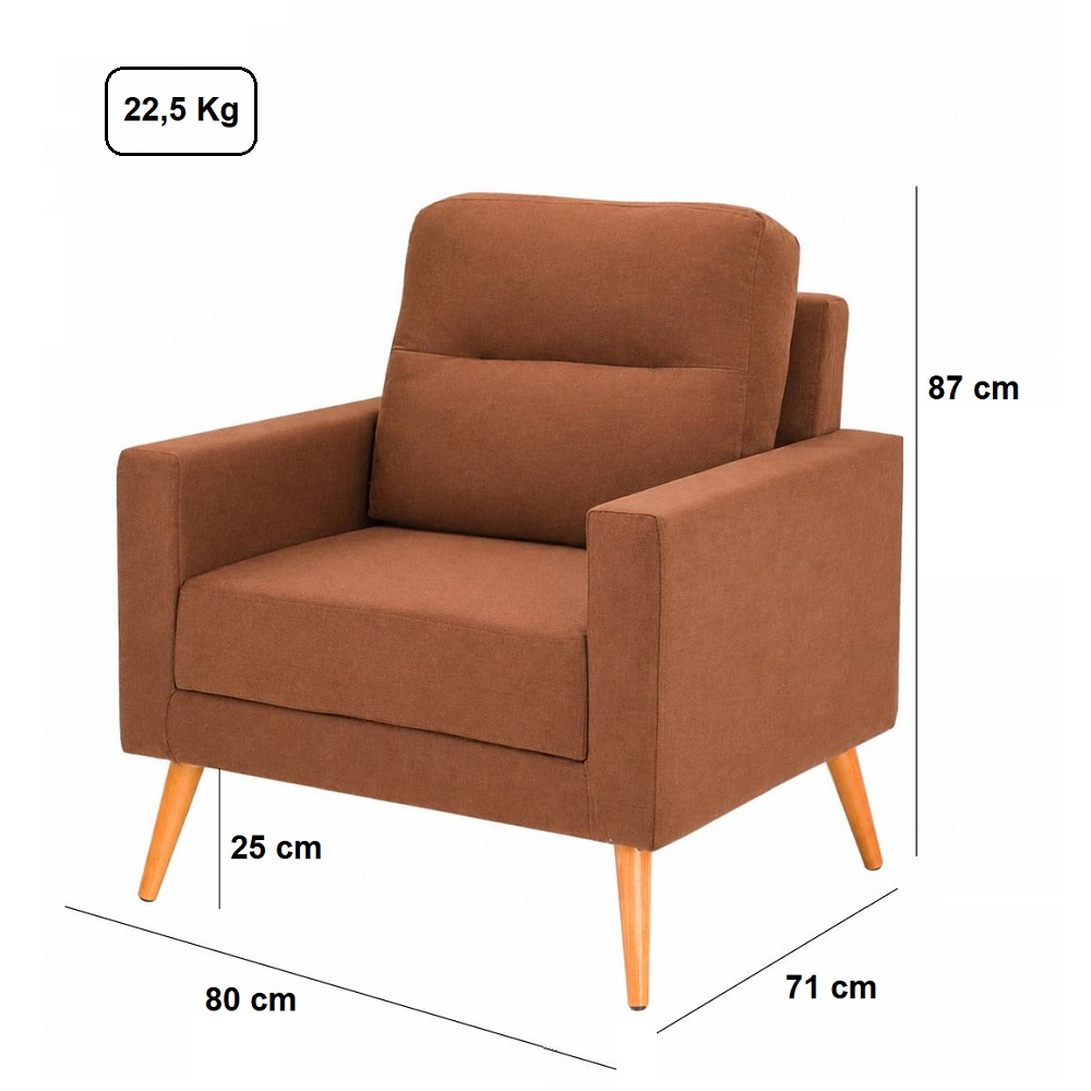 Poltrona Veludo Terracota JW T08 Europa Premium, , large image number 2