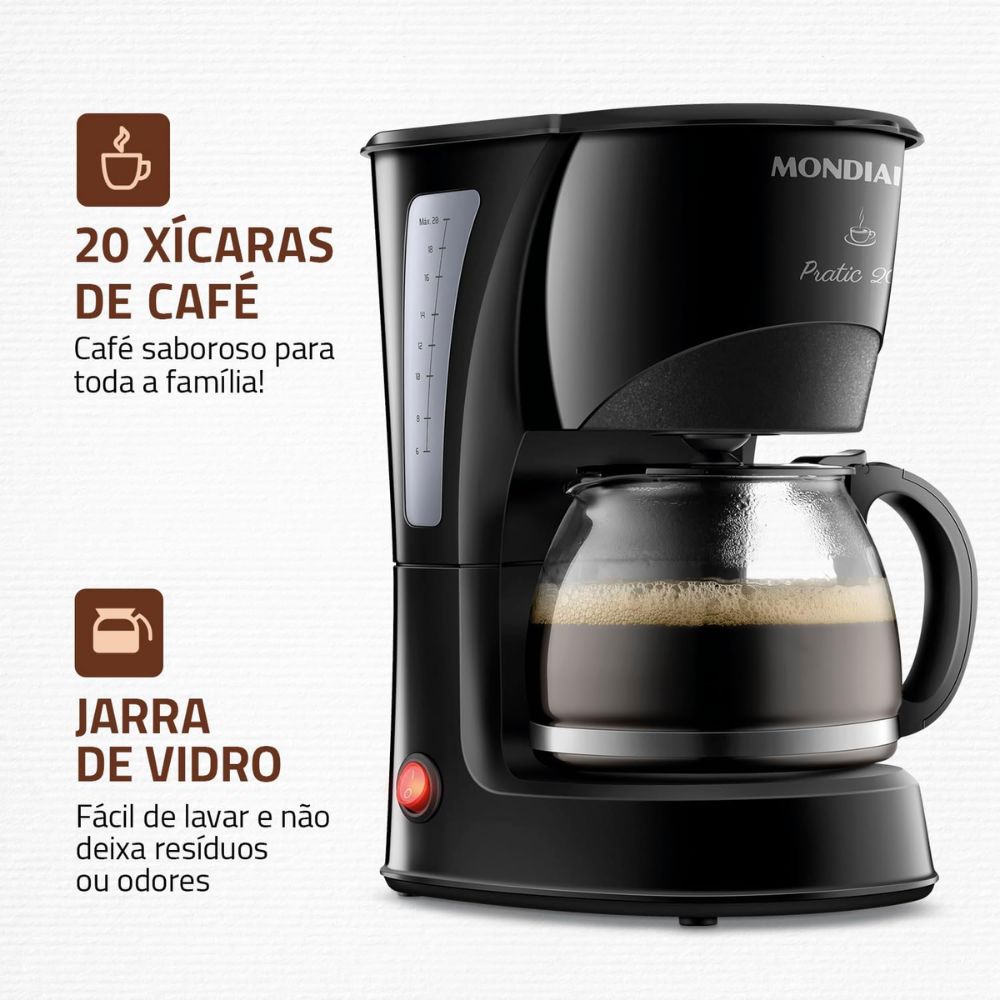 Cafeteira Elétrica Mondial Preta 20 Xícaras 220V CN-01-20X, , large image number 2