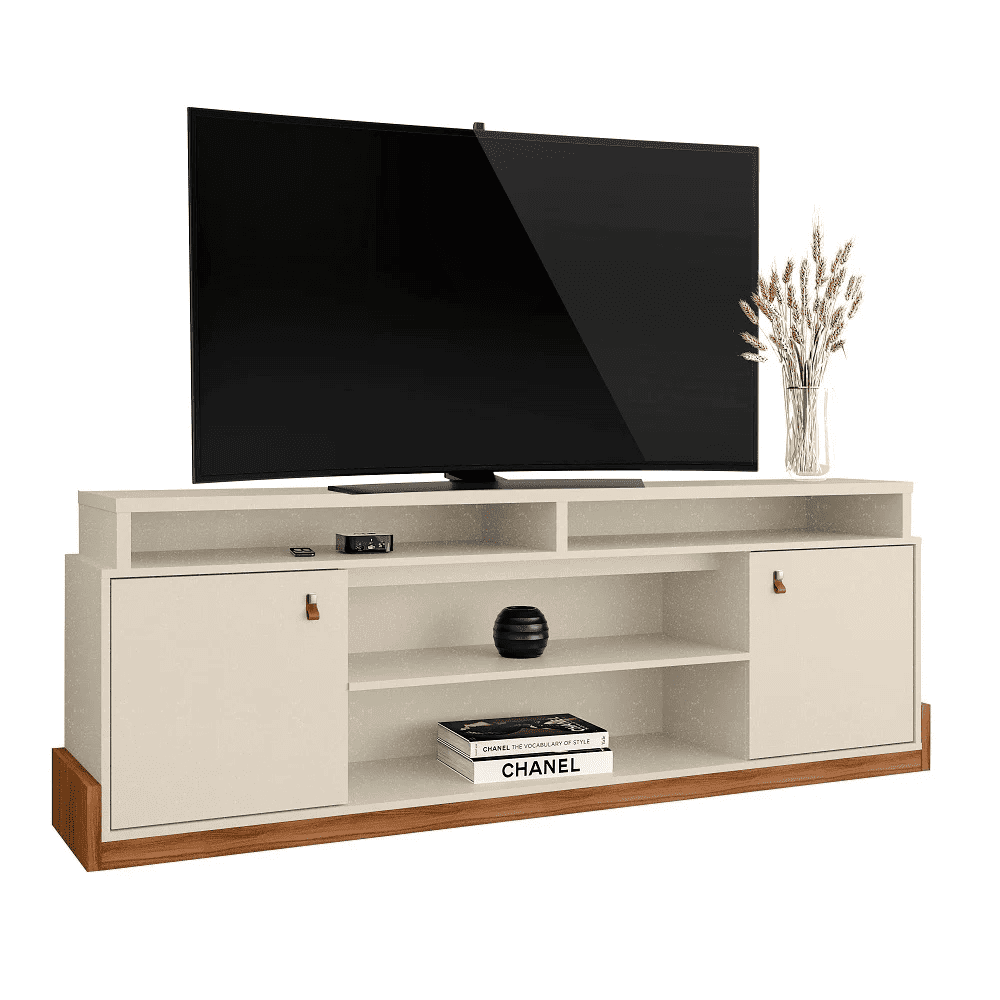 Rack Para Tv At&eacute; 65 Polegadas P&eacute;rola/Cinamono Mobler Montana, , large image number 0