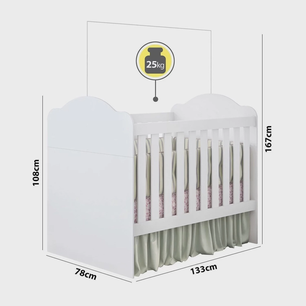 Berço Mini Cama Yupe Branco 70x130 Estrela, , large image number 7