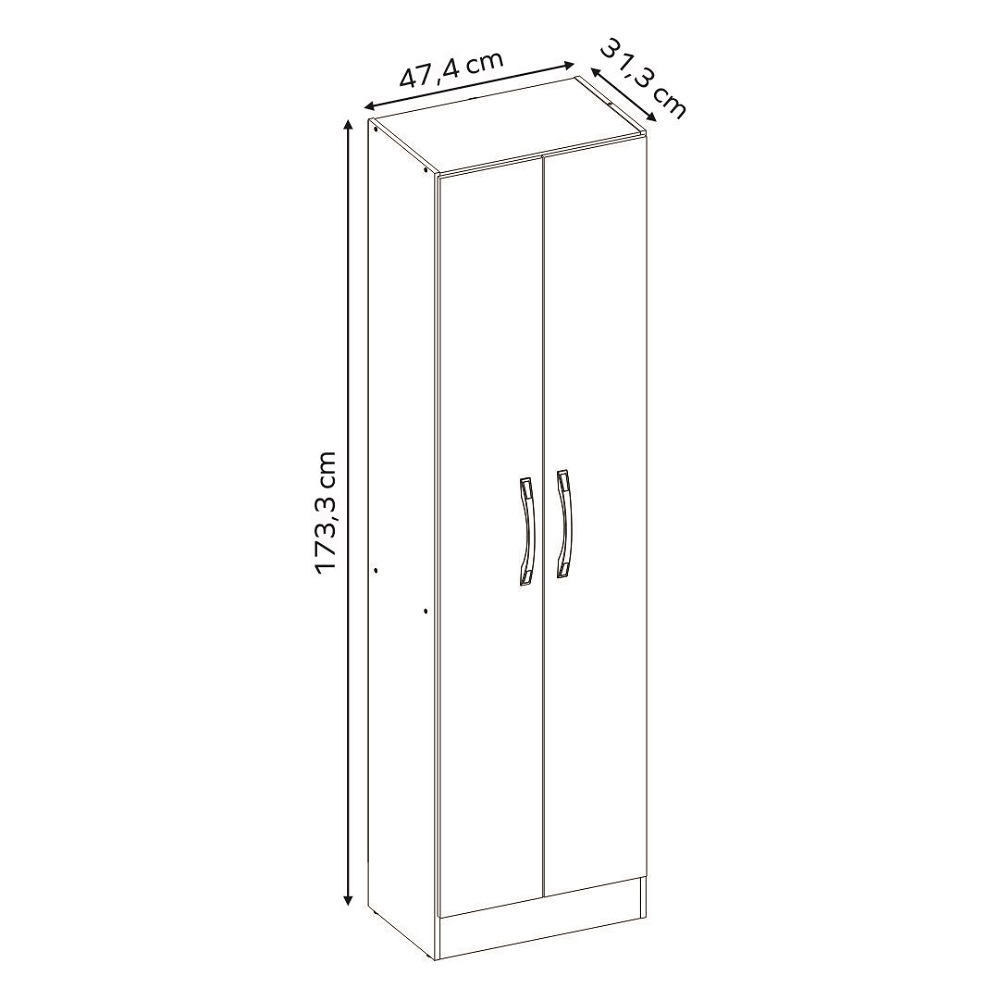 Armário Multiuso 2 Portas 4 Prateleiras 173,3x47,4cm Notável Branco, , large image number 5