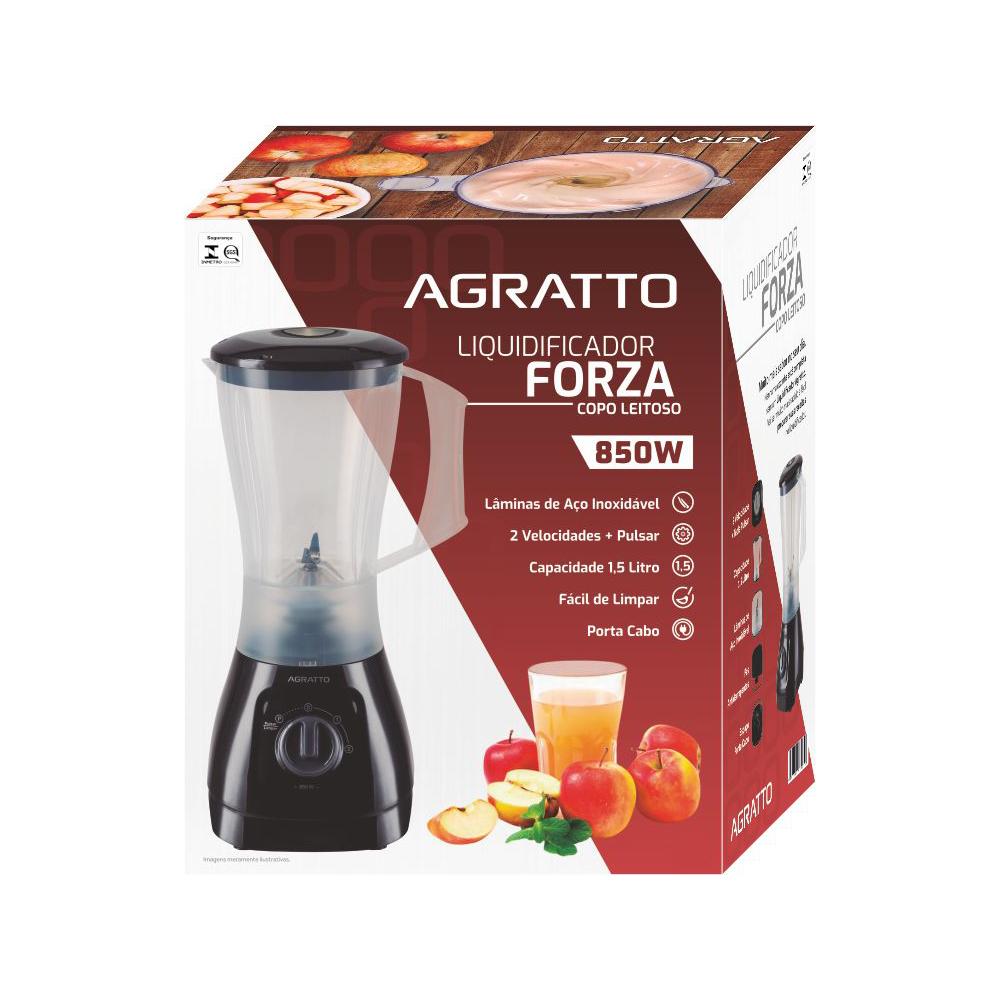 Liquidificador Agratto Forza LQLF-02 Leitoso 1,5L 850W Preto , , large image number 1
