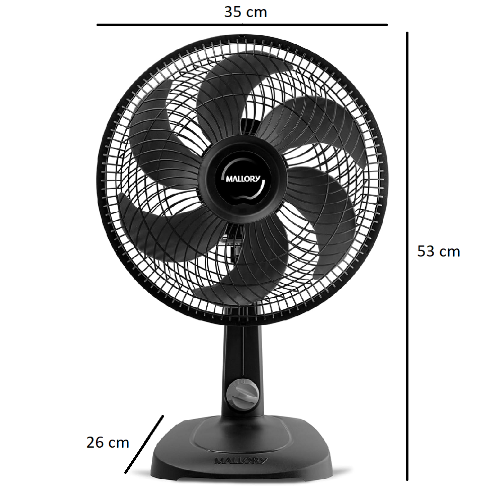Ventilador Mallory de Mesa 30cm Preto/Grafite 220V Turbo Compact, , large image number 3