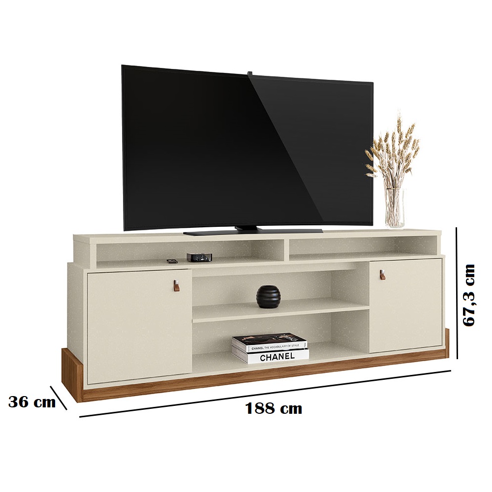 Rack Para Tv Até 65 Polegadas Pérola/Cinamono Mobler Montana, , large image number 5
