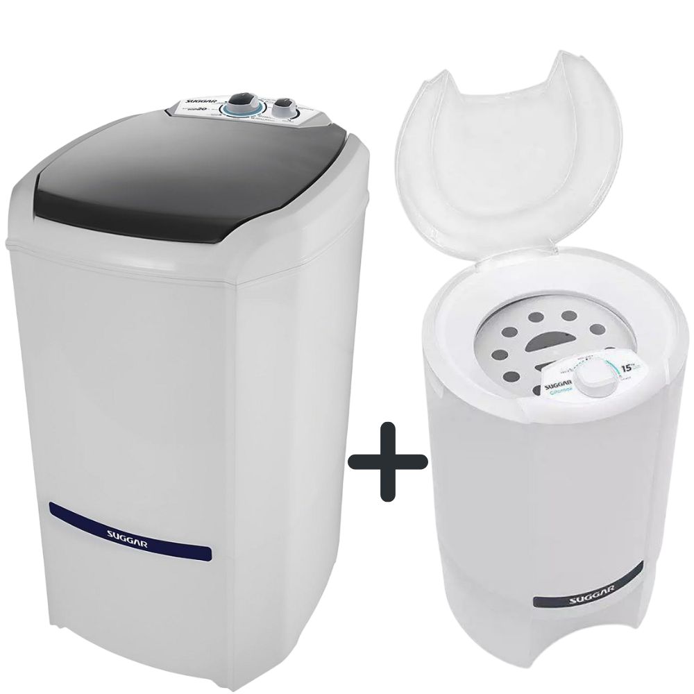 Kit Tanquinho 20kg LE2022BR e Centrífuga 15kg Suggar CT1502 220V Branco