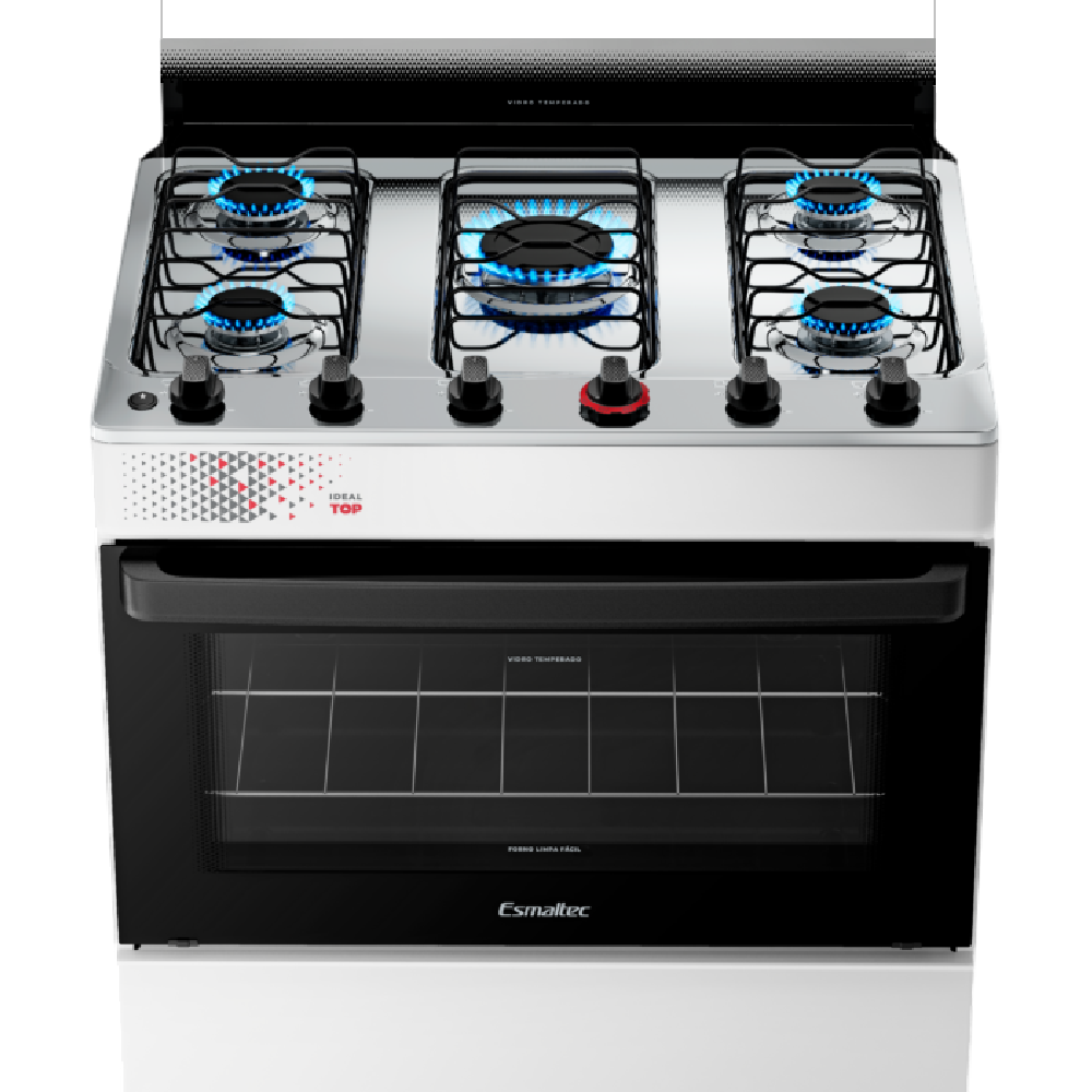 Fogão 5 bocas Esmaltec Mesa de Inox Branco Ideal Top T5IAB 4122, , large image number 4