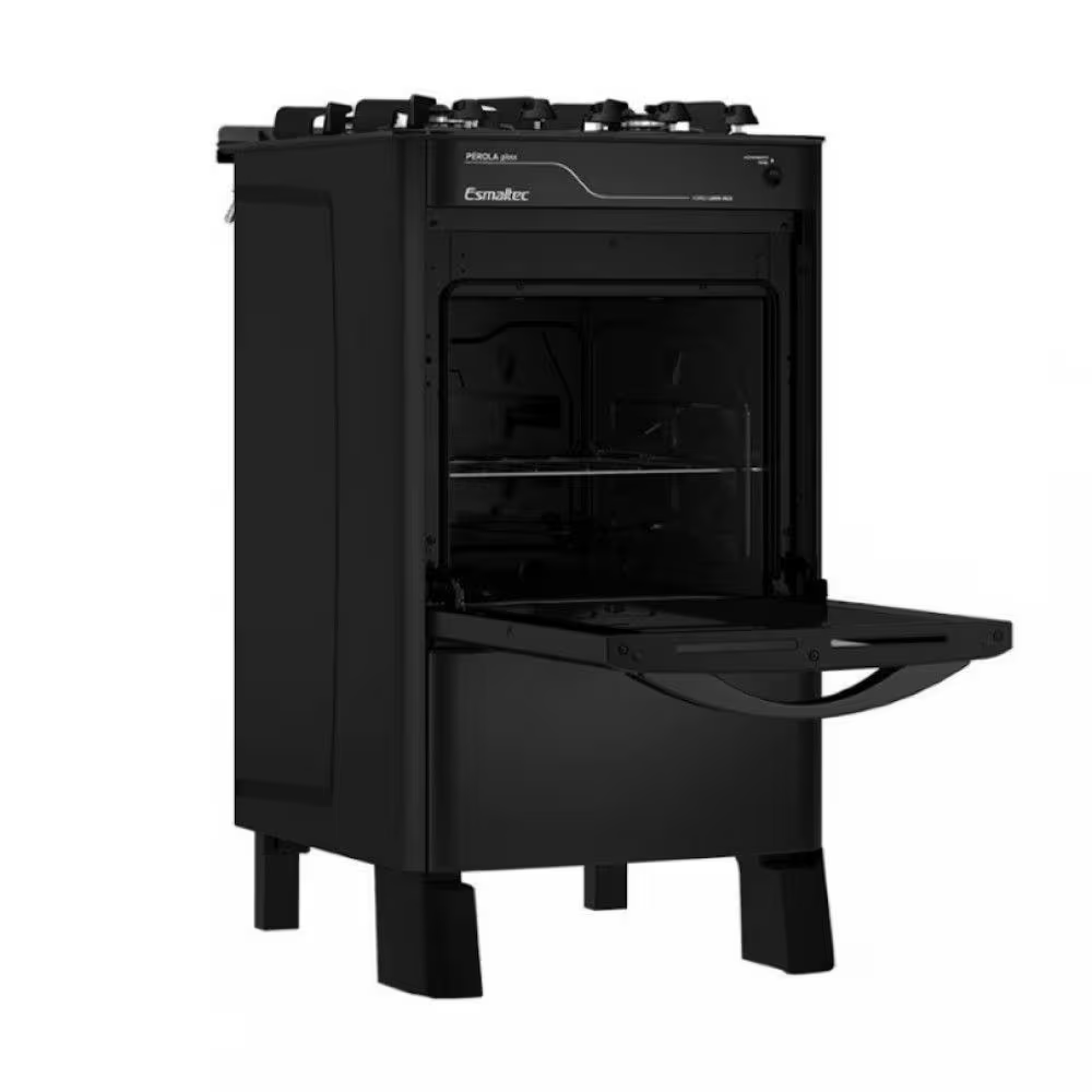 Fogão Esmaltec Pérola Glass 4 Bocas Acendimento automático Mesa de Vidro 4115 Preto, , large image number 2
