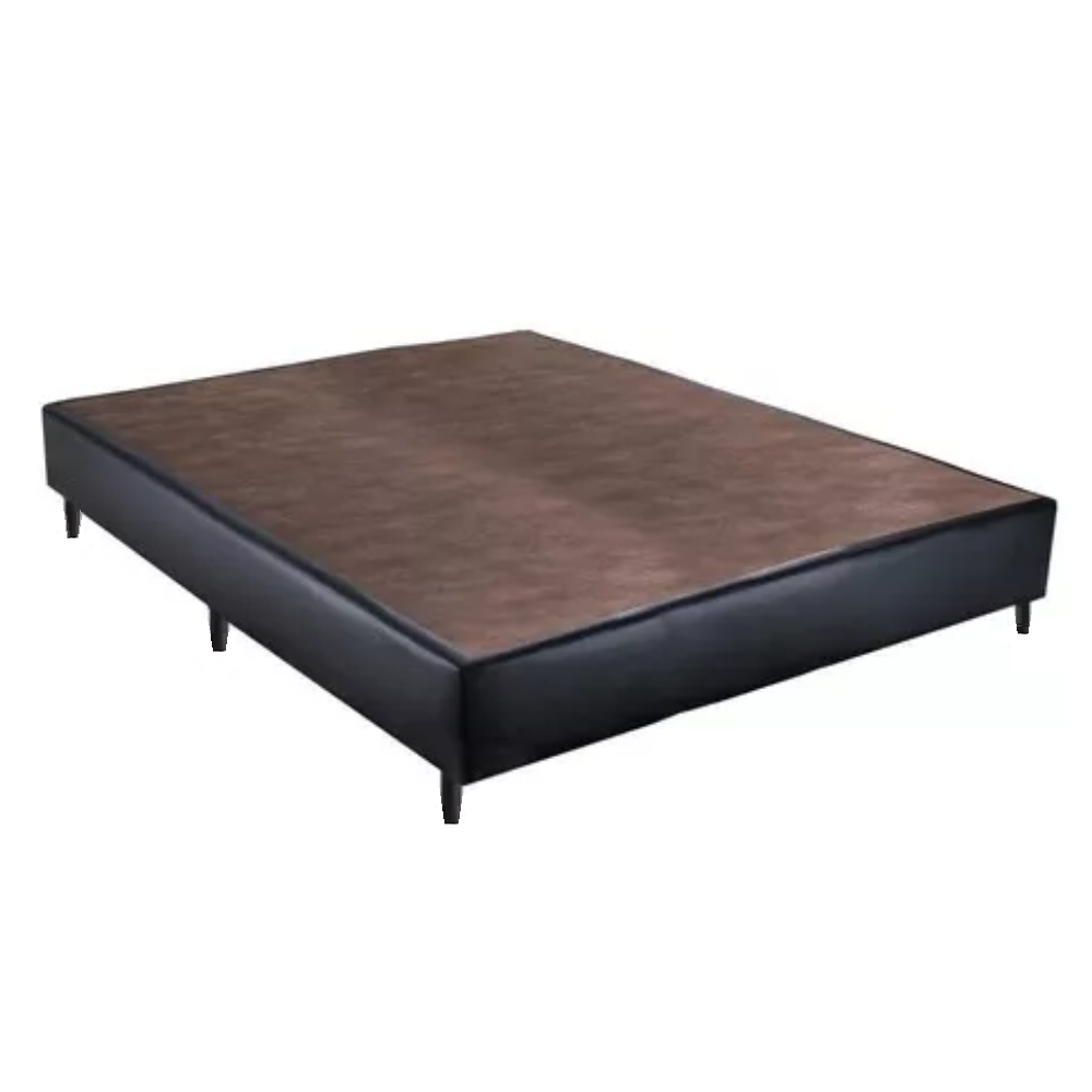 Base Cama Box Casal Sommier Corino Preto 188x138x30 cm Ortobom
