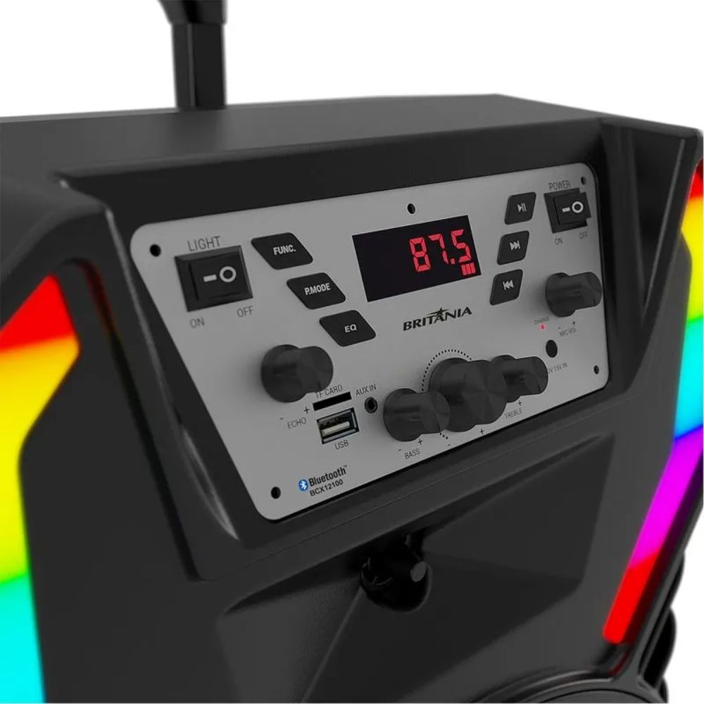 Caixa de Som Amplificada Britânia Bluetooth USB Rádio FM 700W Bivolt BCX12100, , large image number 3