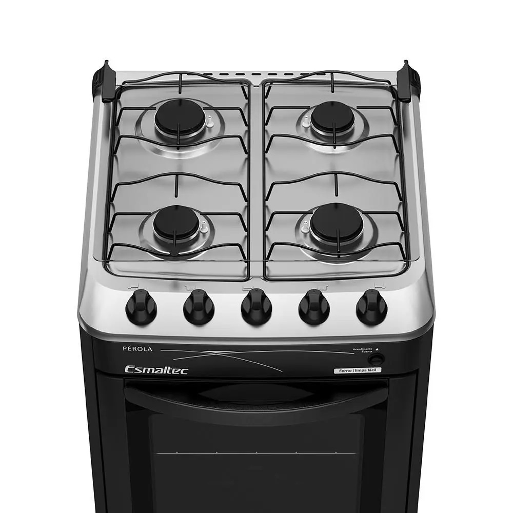Fogão 4 bocas Esmaltec Mesa de Inox Preto Pérola 4114, , large image number 4