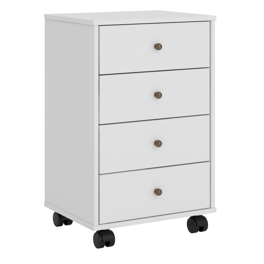Mesa de Cabeceira Demóbile Presence 4 Gavetas Branco