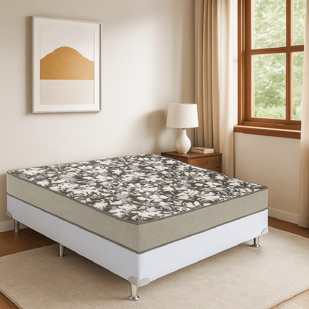 Cama Box Casal com Base Branca e Colchao Espuma D-26 Physical Ultra Resistente 138x188x62cm Ortobom, , large image number 1