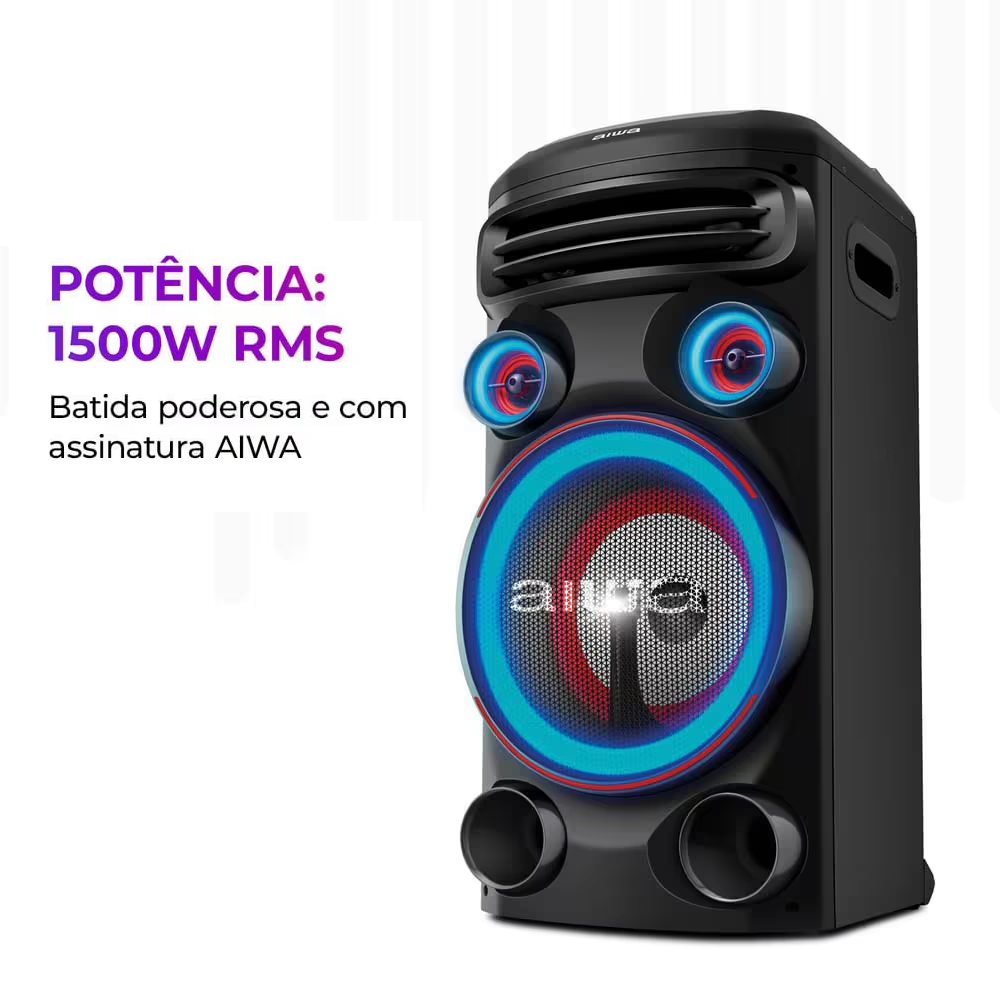 Caixa de Som Aiwa Torre Bluetooth 1500W RMS Bivolt AWS T1W 01, , large image number 2