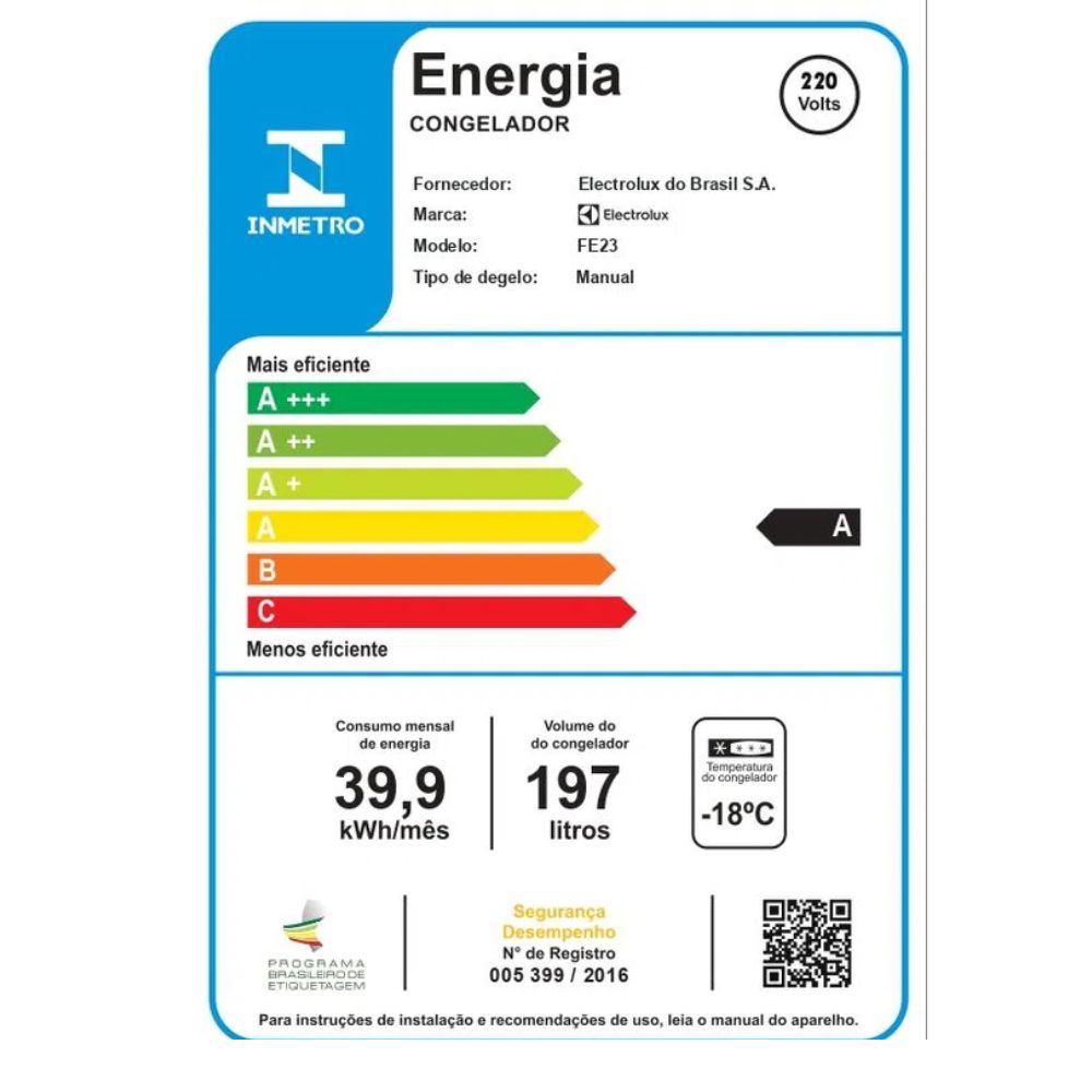 Freezer Vertical Electrolux 1 Porta 197 Litros Cycle Defrost FE23 220V Branco, , large image number 6
