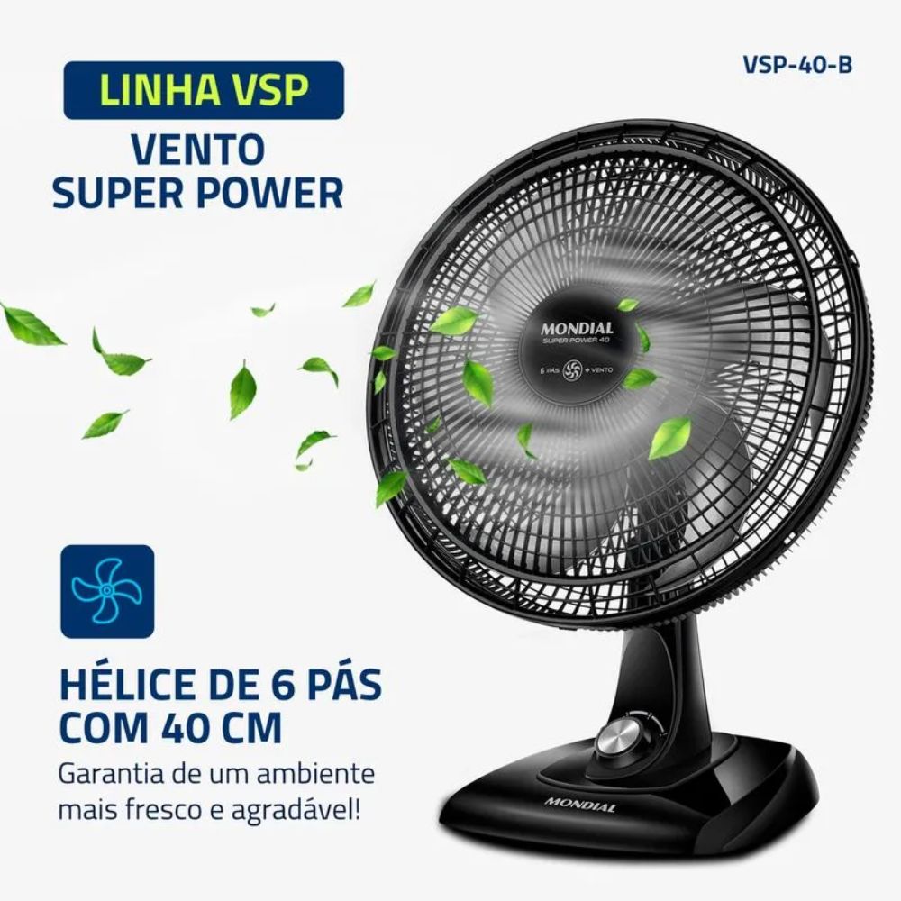 Ventilador de Mesa Mondial 40cm 6 Pás 220V VSP-40-B, , large image number 1