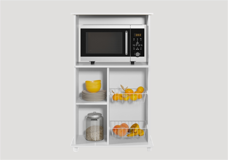 Balcão de Cozinha com Tampo 1 Porta 1 Nicho para Microondas Branco Notável NT3075, , large image number 2