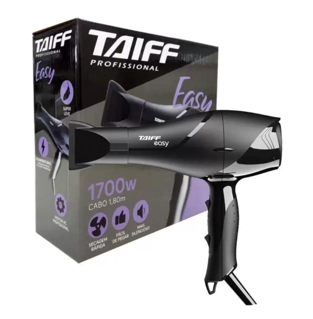 Secador de Cabelo Taiff Easy Preto 2 Temperaturas 1700W Bivolt, , large image number 3
