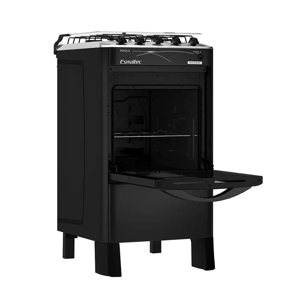 Fogão 4 bocas Esmaltec Mesa de Inox Preto Pérola 4114, , large image number 2