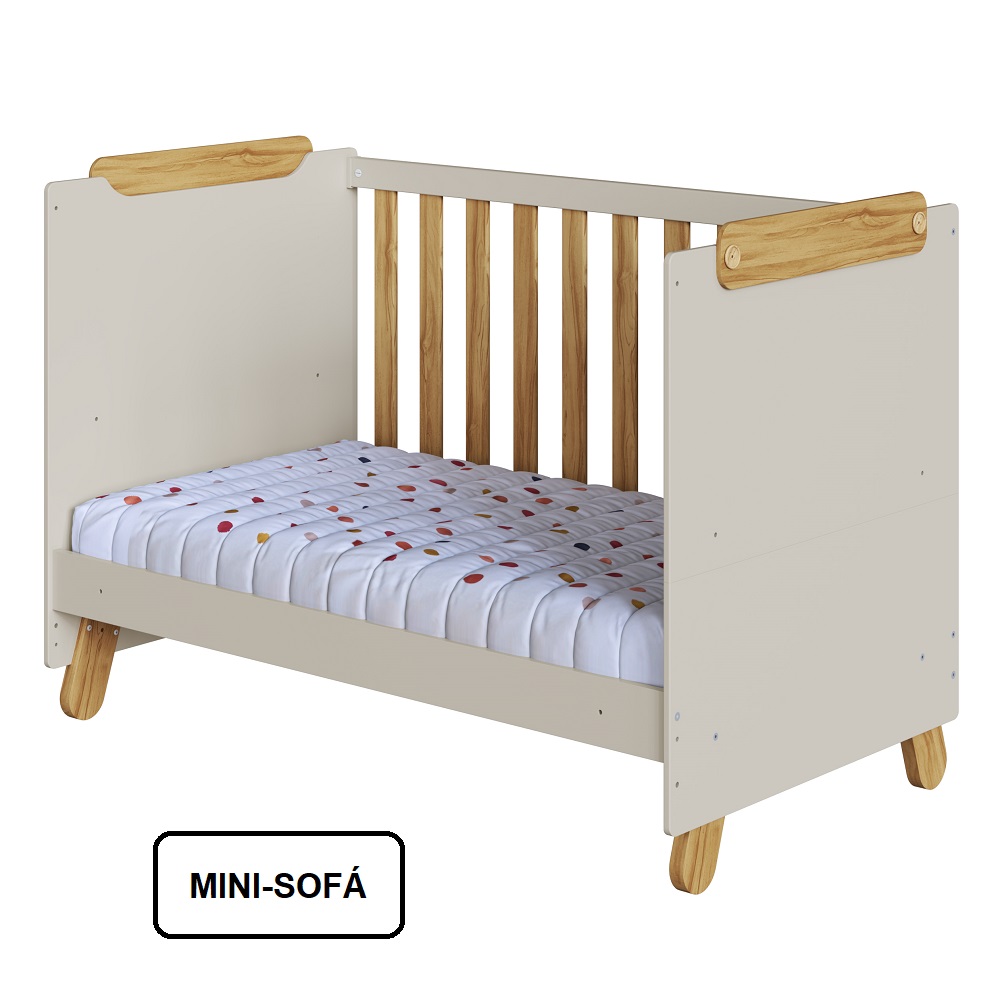 Ber&ccedil;o Mini-Cama/Escrivaninha/Mini-Sof&aacute; Pingo Am&ecirc;ndoa/Off White 70x130 Peroba, , large image number 1