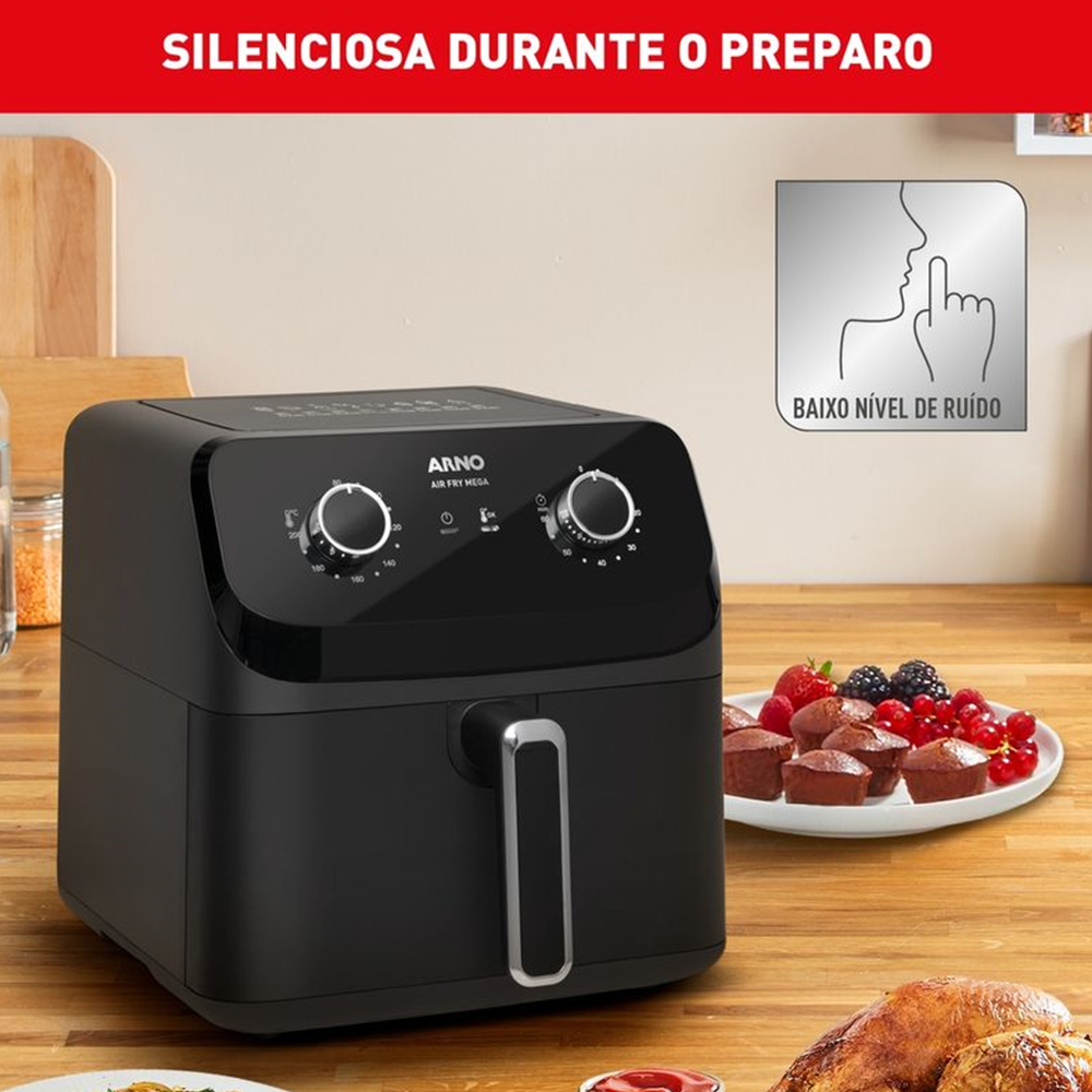 Fritadeira Elétrica Air Fryer Arno Sem Óleo 7,5 Litros 220V 1700W Mega AFM7 Preta, , large image number 7