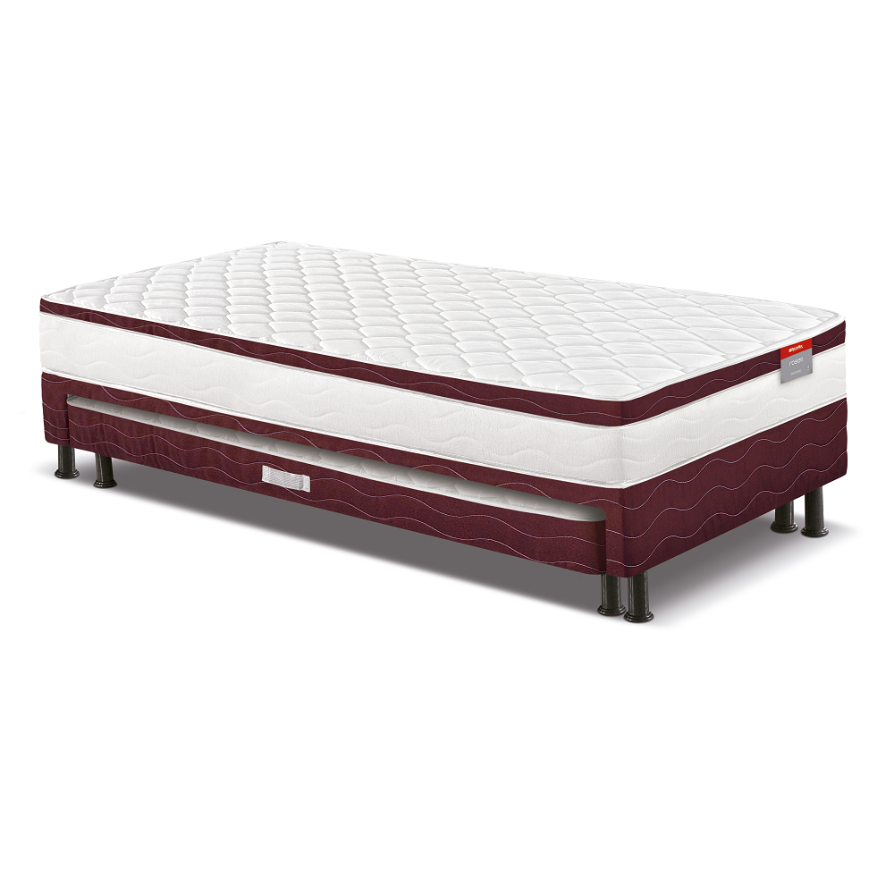 Cama Box com Auxiliar Solteirão Espuma D26 Rosen Bonnel  88x188x64 cm Reconflex, , large image number 1