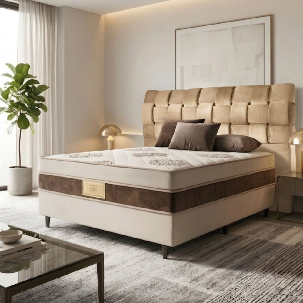 Conjunto Box Casal Espuma AG60 D33 Caza Nobre Zeus 138x188x66cm, , large image number 1