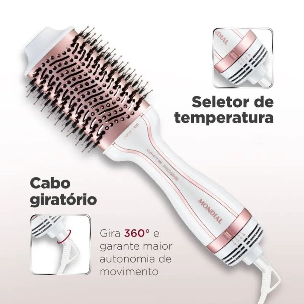 Escova Secadora Mondial ES-50 Branco/Rose Gold Bivolt 1200W, , large image number 4