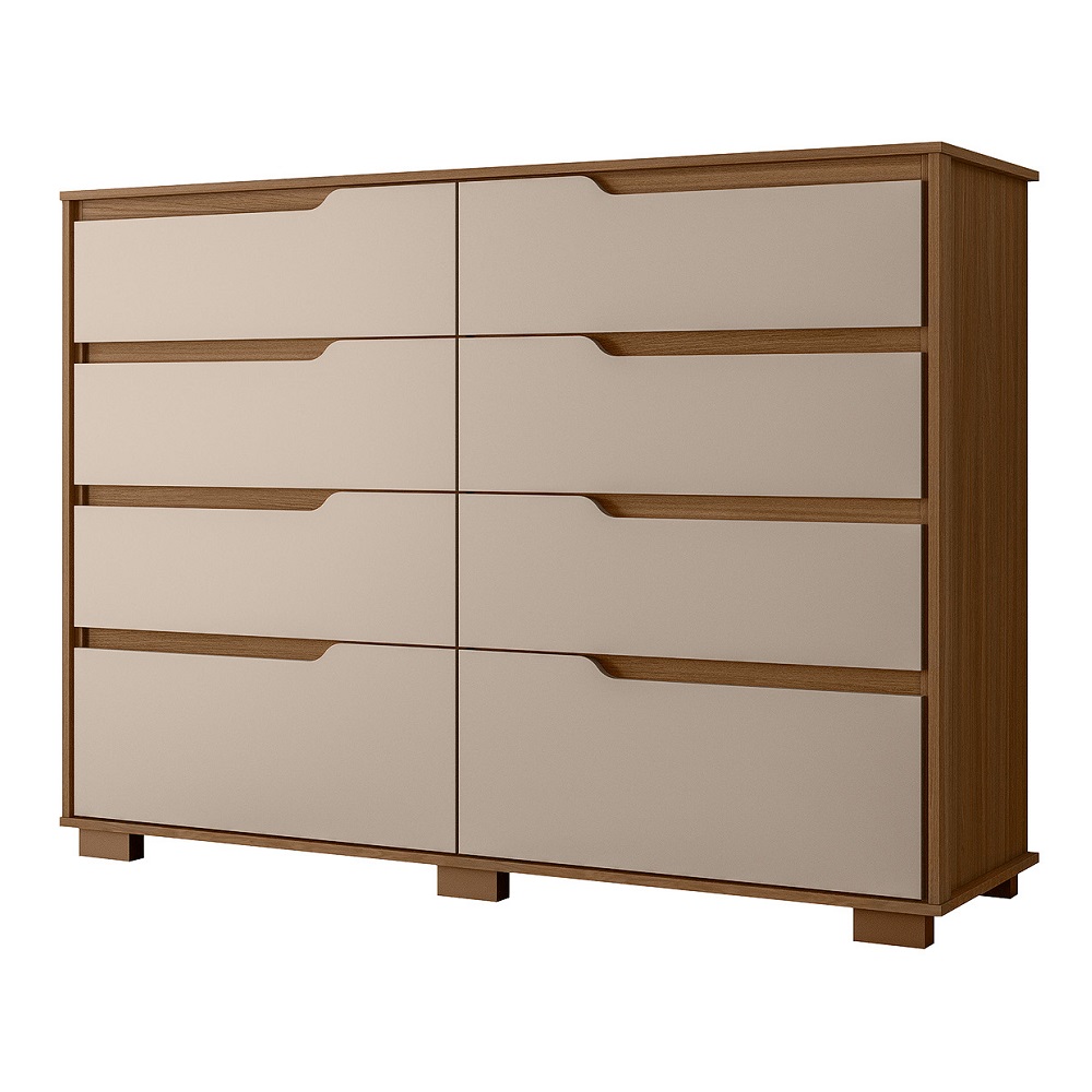 Cômoda Moval Georgia 8 Gavetas Carvalho/Fendi