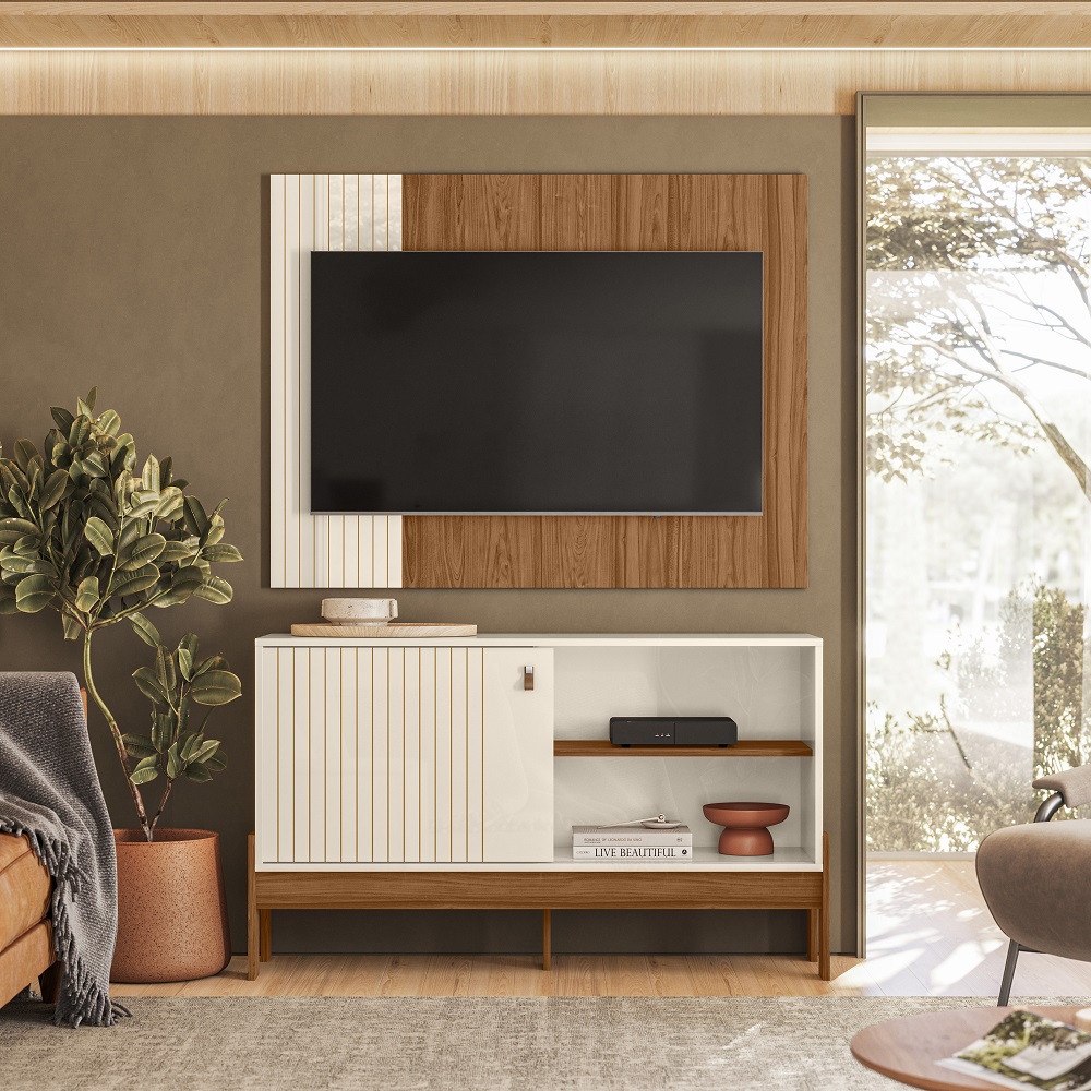 Rack com Painel para Tv até 42 Polegadas Mobler Wood, , large image number 2