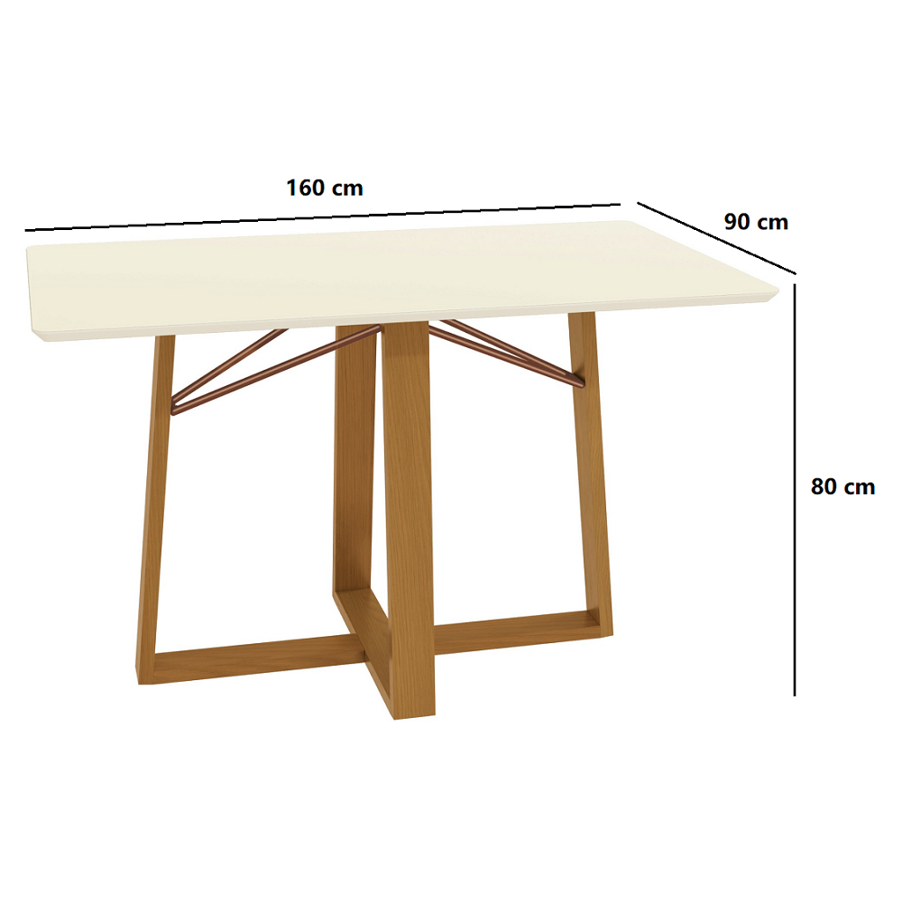 Mesa Sala de Jantar para 6 Cadeiras Retangular 160x90 Kappesberg CSJ020CA-OWV8, , large image number 1
