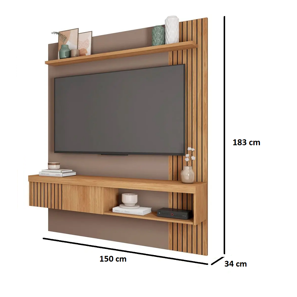 Painel Para TV Até 55 Polegadas Buriti/Fendi Caemmun Jade, , large image number 3