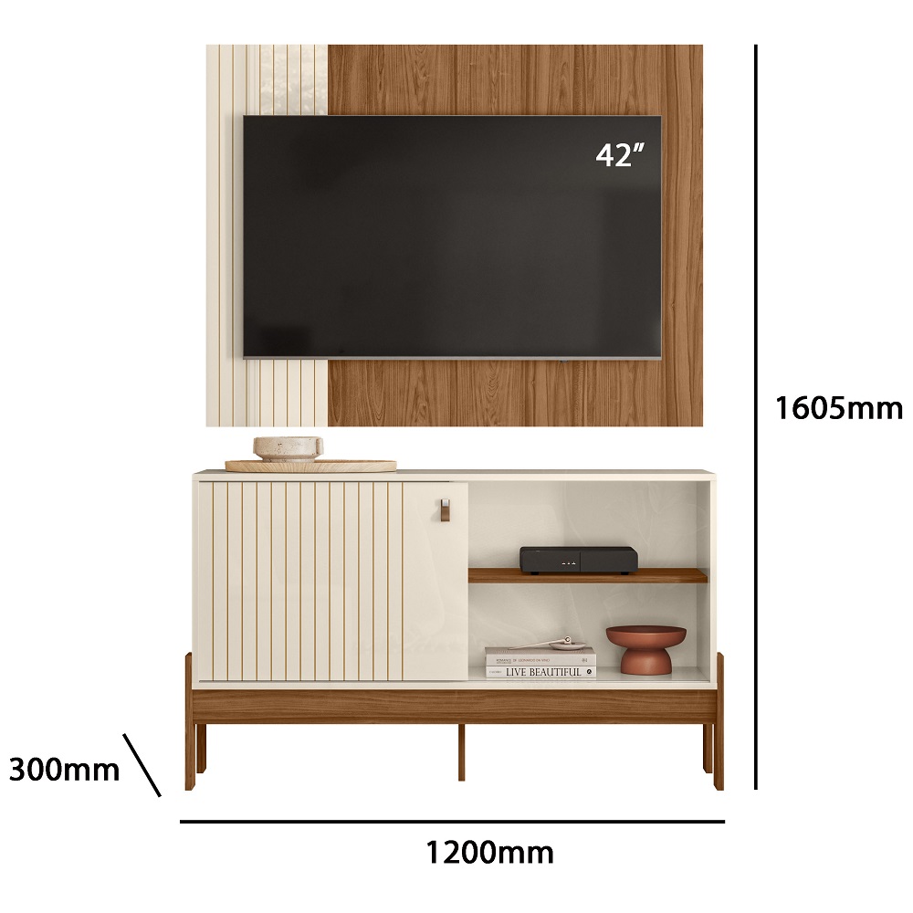 Rack com Painel para Tv até 42 Polegadas Mobler Wood, , large image number 7