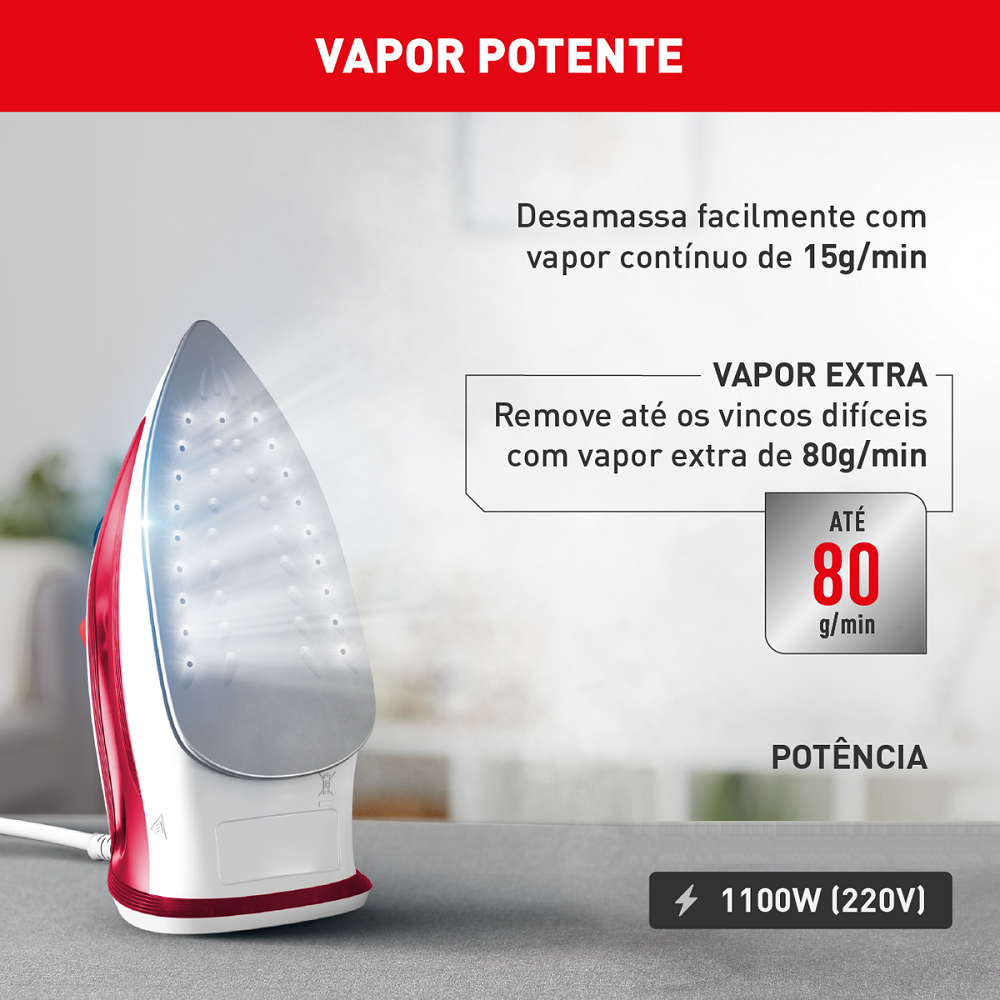 Ferro de Passar Roupa a Vapor Arno 220V Essentialgliss FMQ FV1051B2 Rosa, , large image number 4