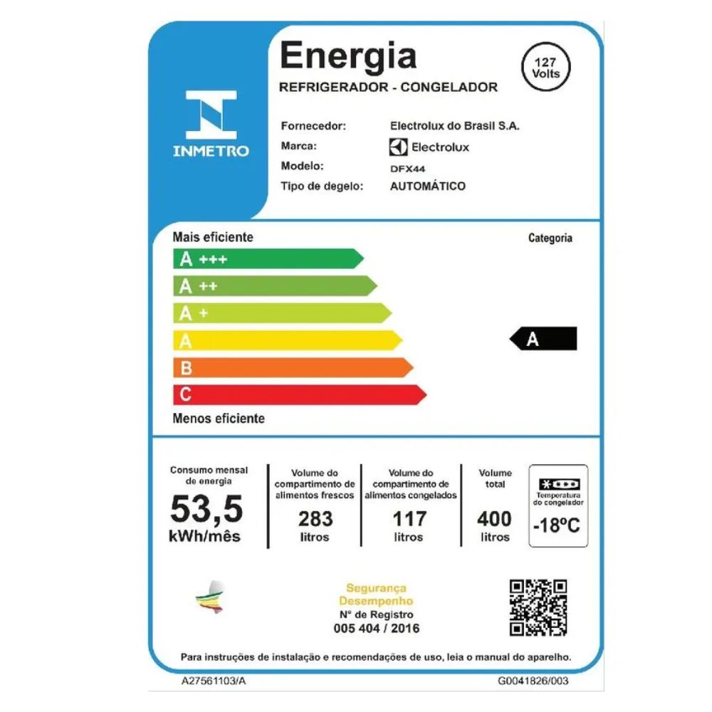 Geladeira Electrolux 2 Portas 400 Litros Frost Free Efficient Turbo DFX44 220V Inox, , large image number 6