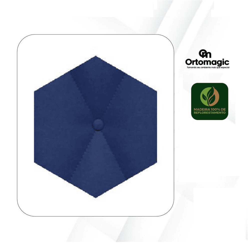 Cabeceira de Casal Estofada 140 cm Veludo Azul Ortomagic Excellence, , large image number 2