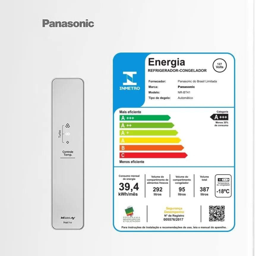 Geladeira Frost Free Panasonic 2 Portas Branca 387L 220V BT41PD1WB, , large image number 6