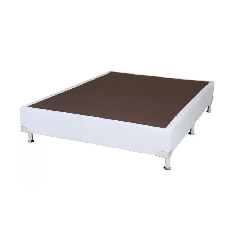 Base Cama Box Casal Sommier Corino Branco 188x138x30 cm Ortobom