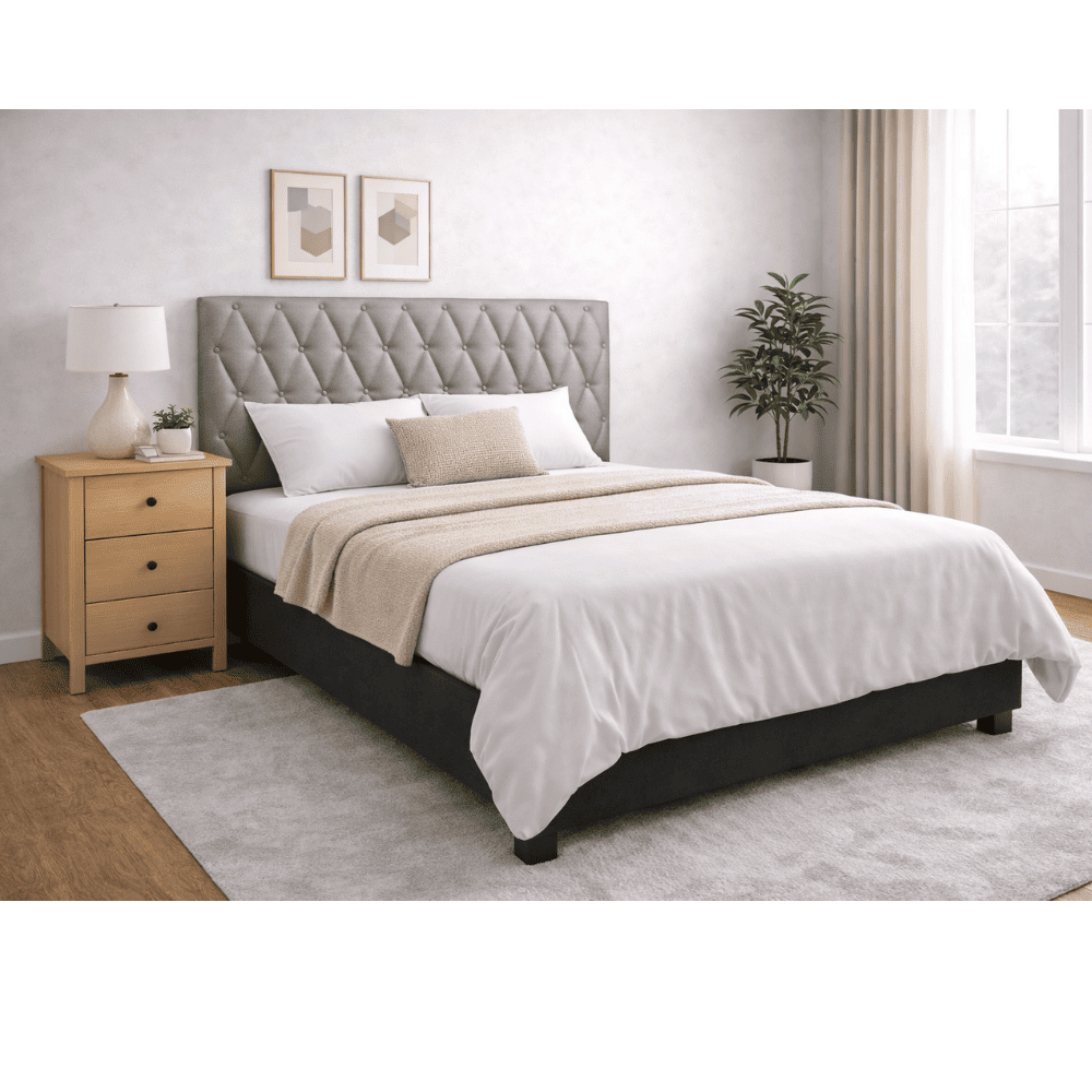 Cabeceira Queen Estofada 160 cm Veludo Champanhe Ortomagic Excellence, , large image number 1