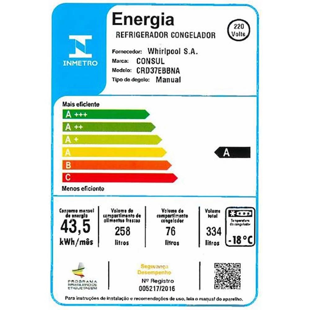 Geladeira Consul 2 Portas Branca 334L 220V CRD37, , large image number 4