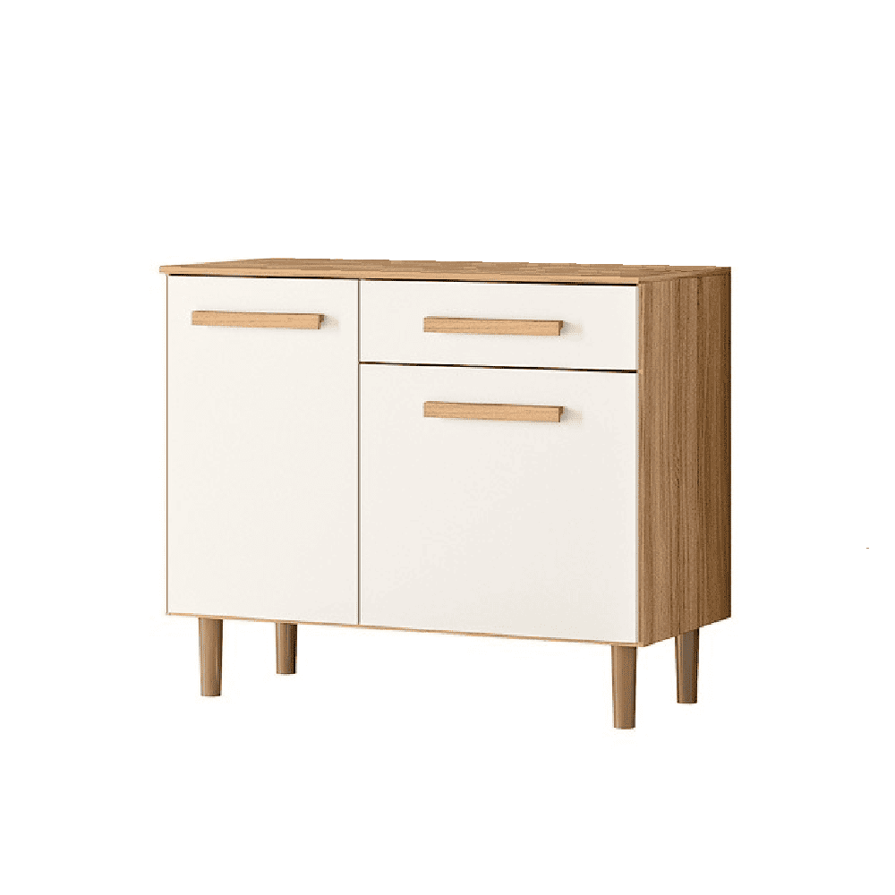 Balc&atilde;o de Cozinha com Tampo 2 Portas 1 Gavetas e 1 Prateleira Freij&oacute;/Off White Nicioli Lemon, , large image number 2